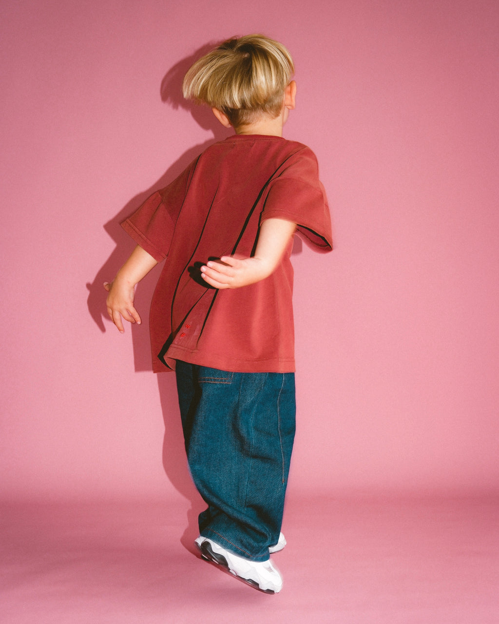 Basic Acid Wash Tee - Burgundy