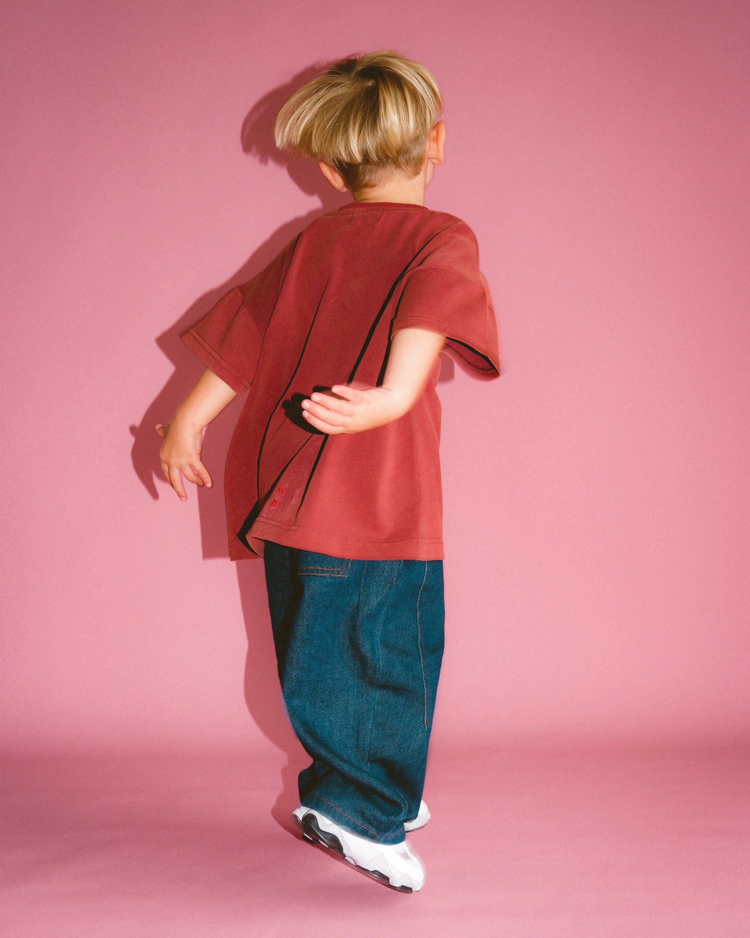 Basic Acid Wash Tee - Burgundy