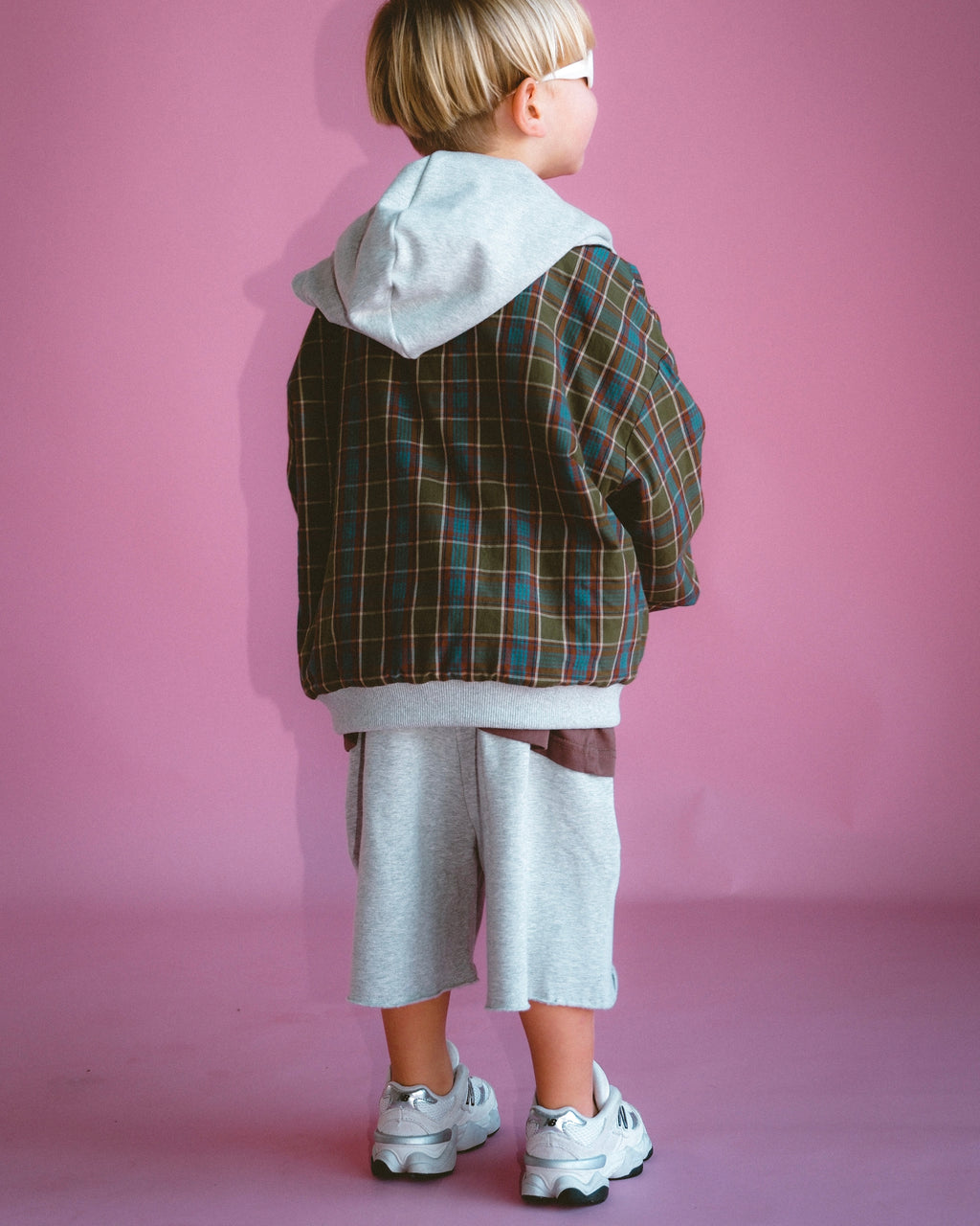 Reversible Zip Hoodie - Grey Marle / Plaid