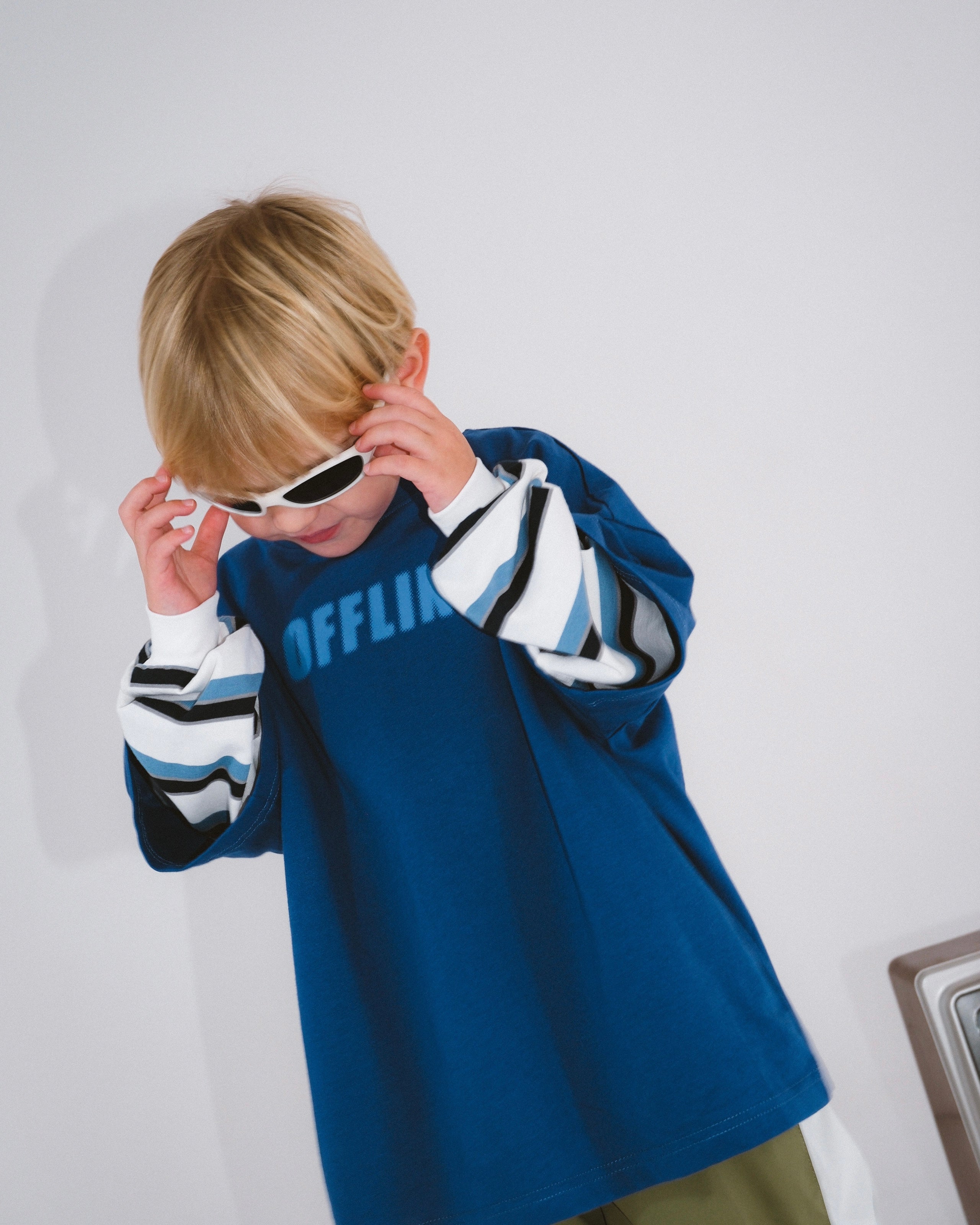 Striped LS Tee - Blue/Black/Grey