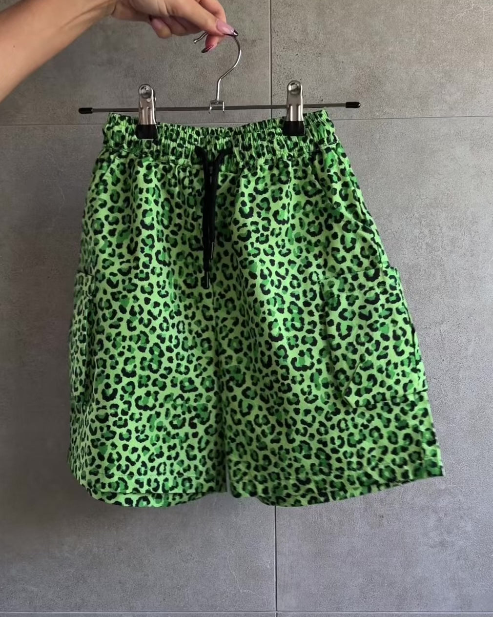 Leopard Cargo Short - Acid Lime
