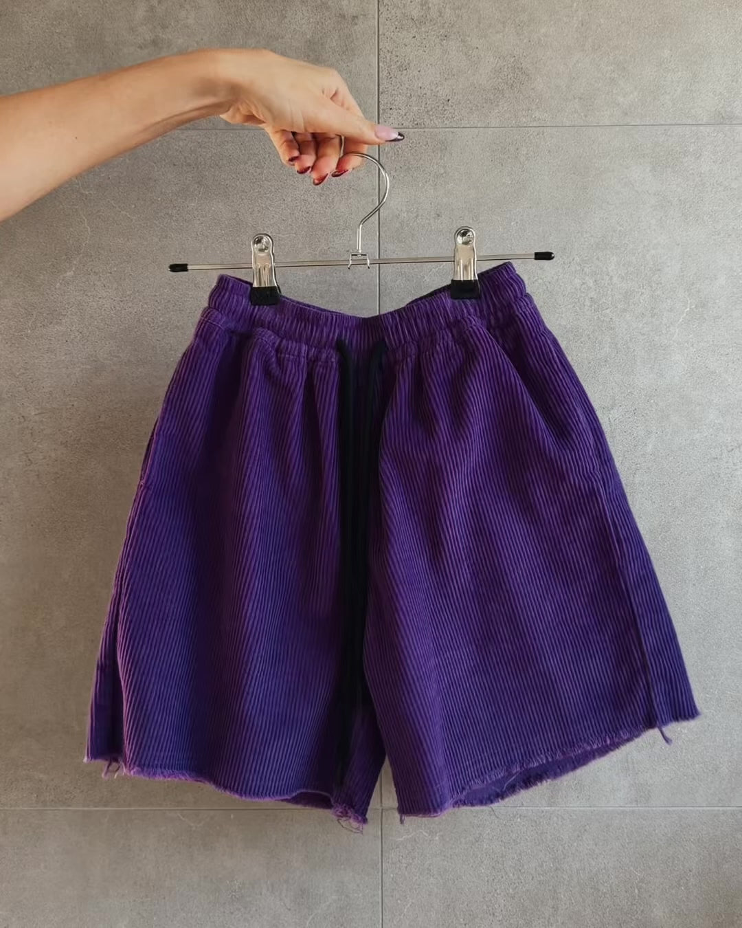 Bermuda Track Short - Purple Cord